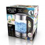 Adler | Kettle | AD 1247 NEW | With electronic control | 1850 - 2200 W | 1.7 L | Stainless steel, glass | 360° rotational base | - 3